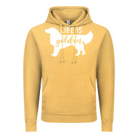 Vintage Mustard golden retriever - life is golden white Vintage Hoodie - artisFamous