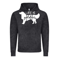 Vintage Black golden retriever - life is golden white Vintage Hoodie - artisFamous