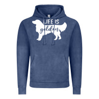 Vintage Denim golden retriever - life is golden white Vintage Hoodie - artisFamous