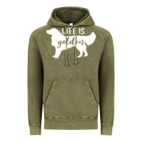 Vintage Olive golden retriever - life is golden white Vintage Hoodie - artisFamous