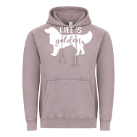 Vintage Zinc golden retriever - life is golden white Vintage Hoodie - artisFamous