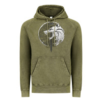 Vintage Olive Witcher Wolf Vintage Hoodie - artisFamous