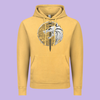 Witcher Wolf Vintage Hoodie Designed By Artisfamous