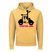 Vintage Mustard scooter girl Vintage Hoodie - artisFamous