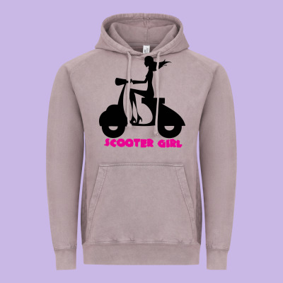 Scooter Girl Vintage Hoodie Designed By Artisfamous