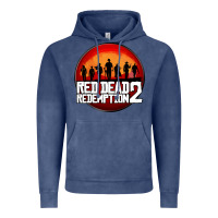 Vintage Denim Red Dead Redemption 2 Red Moon Cowboy Vintage Hoodie - artisFamous