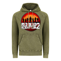 Vintage Olive Red Dead Redemption 2 Red Moon Cowboy Vintage Hoodie - artisFamous