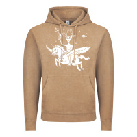 Vintage Coffee alien riding unicorn  cool ufo cowboy Vintage Hoodie - artisFamous