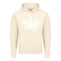 Vintage Artic alien riding unicorn  cool ufo cowboy Vintage Hoodie - artisFamous