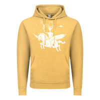 Vintage Mustard alien riding unicorn  cool ufo cowboy Vintage Hoodie - artisFamous