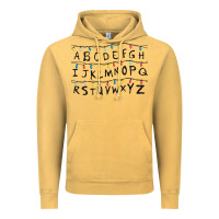 Vintage Mustard Stranger Lights Alphabet Vintage Hoodie - artisFamous