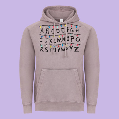 Stranger Lights Alphabet Vintage Hoodie Designed By Artisfamous