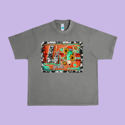 Western Back To School 4th Grade Urban Heavy Tee Designed By Jasminsmagicworld