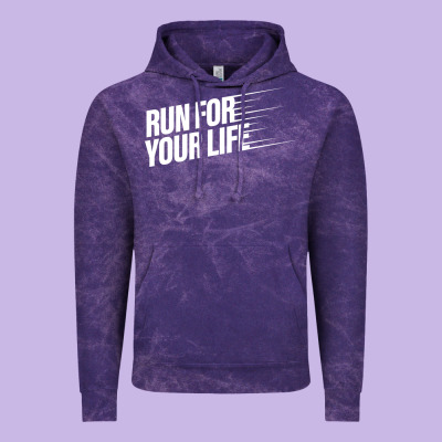 Run For Your Life Vintage Hoodie Designed By Artisfamous