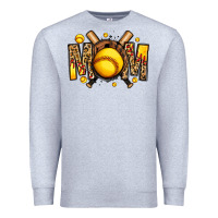 Heather Grey softball mom Premium Sweatshirt - Jasminsmagicworld