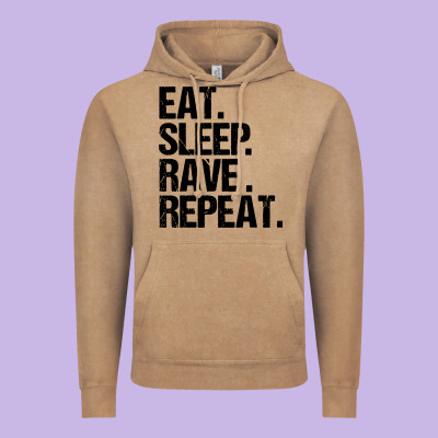 Eat Sleep Rave Repeat Vintage Hoodie Designed By Artisfamous