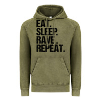 Vintage Olive eat sleep rave repeat Vintage Hoodie - artisFamous