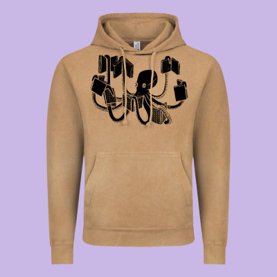 Octopus Vintage Hoodie Designed By Artisfamous