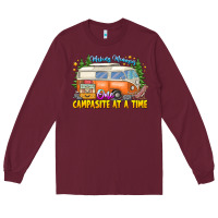 Burgundy Making Memories Campsites Time Long Sleeve Tee - CowhideDigitalArt