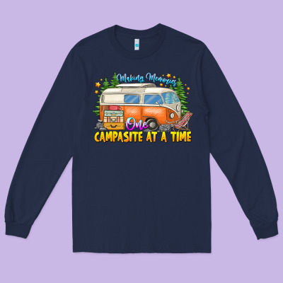Making Memories Campsites Time Long Sleeve Tee Designed By Cowhidedigitalart
