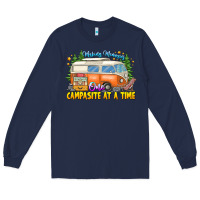 Navy Making Memories Campsites Time Long Sleeve Tee - CowhideDigitalArt