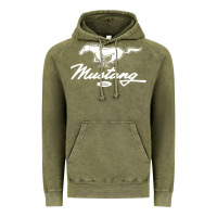 Vintage Olive mustang pony script Vintage Hoodie - artisFamous