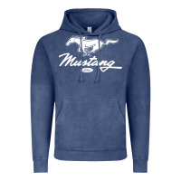 Mustang Pony Script Vintage Hoodie | Teevron