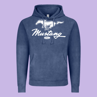 Mustang Pony Script Vintage Hoodie Designed By Artisfamous