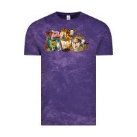 Cloud Purple Cows and coffee Vintage Tee - FaDigitalArtStudio