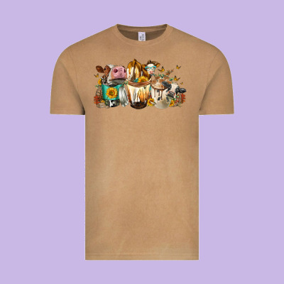 Cows And Coffee Vintage Tee Designed By Fadigitalartstudio