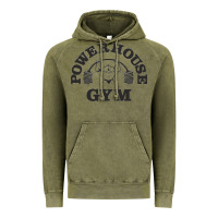 Vintage Olive power hause gym Vintage Hoodie - artisFamous