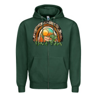 Sports Green desert vibes rainbow Zipper Hoodie - JahusDesignShop