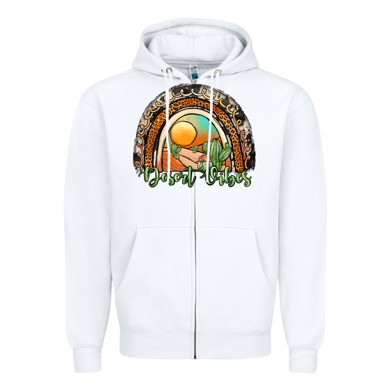 Desert Vibes Rainbow Zipper Hoodie by JahusDesignShop | Teevron