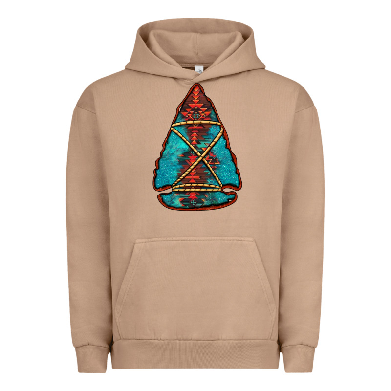 Turquoise Glitter Aztec Arrowhead Urban Hoodie by Jasminsmagicworld | Teevron