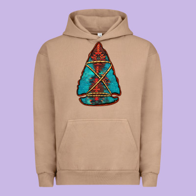 Turquoise Glitter Aztec Arrowhead Urban Hoodie Designed By Jasminsmagicworld