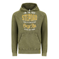 Vintage Olive I'm The Best Stepdad | Father's Day Vintage Hoodie - artisFamous