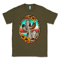 Army Green cowhide serape and sunflower cactus Classic Tee - Jasminsmagicworld