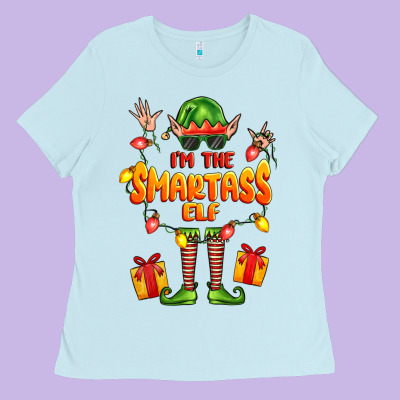 Im The Smartass Elf Ladies Tee Designed By Fadigitalartstudio