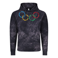 Cloud Black OLYMPIC RINGS Vintage Hoodie - artisFamous
