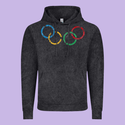 Olympic Rings Vintage Hoodie Designed By Artisfamous