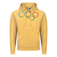 Vintage Mustard OLYMPIC RINGS Vintage Hoodie - artisFamous