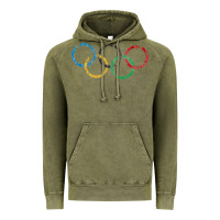 Vintage Olive OLYMPIC RINGS Vintage Hoodie - artisFamous