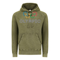 Vintage Olive OLYMPIC RINGS Vintage Hoodie - artisFamous