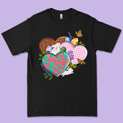 Easter Day Western Easter Hearts Premium Tee Designed By Oliviacreatesart