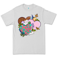 Dove Grey Easter Day Western Easter hearts Premium Tee - OliviaCreatesArt