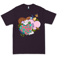 Plum Easter Day Western Easter hearts Premium Tee - OliviaCreatesArt