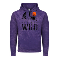 Cloud Purple stay wild illustration with mountain Vintage Hoodie - artisFamous
