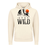Vintage Artic stay wild illustration with mountain Vintage Hoodie - artisFamous