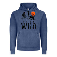 Vintage Denim stay wild illustration with mountain Vintage Hoodie - artisFamous