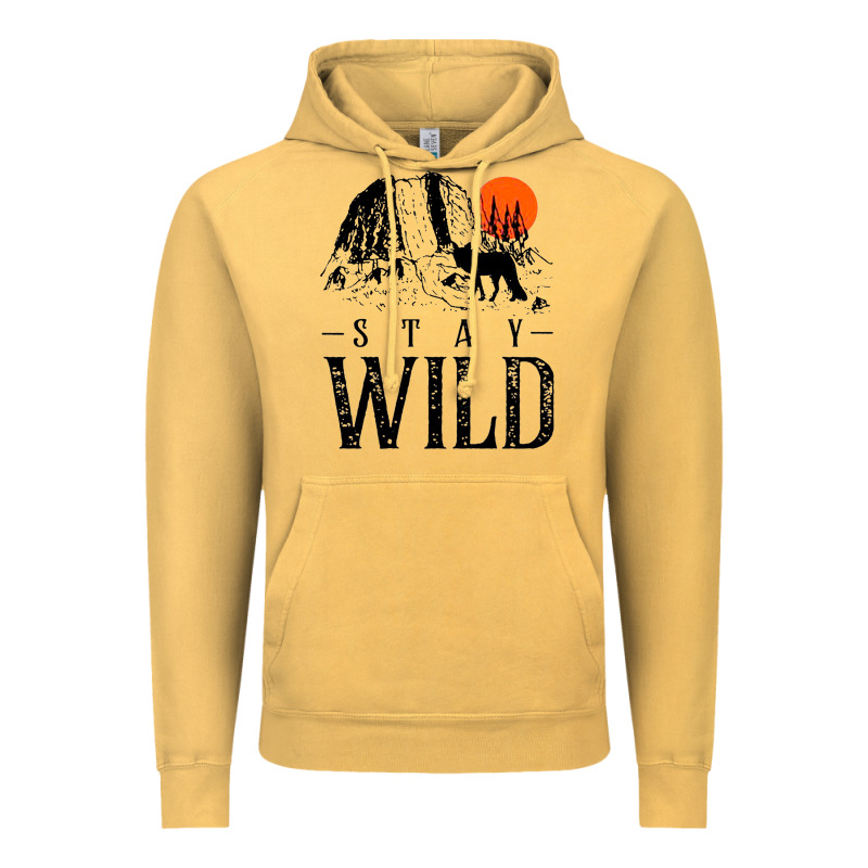 Stay Wild Illustration With Mountain Vintage Hoodie by artisFamous | Teevron